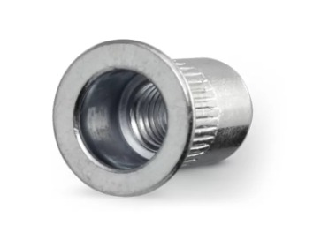 Rebite roscado inox corpo cilíndrico recartilhado cabeça plana