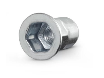 Rebite roscado inox corpo meio sextavado cabeça plana